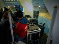 Drones are seen on display at the Warsaw Institute of Aviation in Warsaw, Poland on 04 October, 2024. The annual Aviation Night is an event...