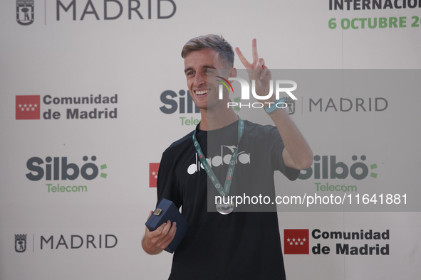 Francesco Fortunato poses during the international 10km march race in Madrid, Spain, on October 6. 