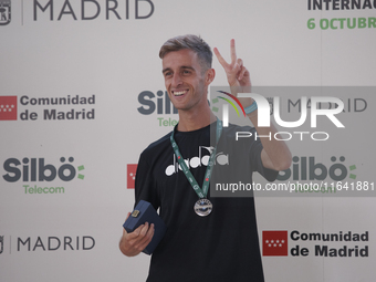 Francesco Fortunato poses during the international 10km march race in Madrid, Spain, on October 6. (