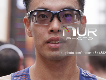 Toshikazu Yamanishi wins the international 10km race walk in Madrid, Spain, on October 6. (