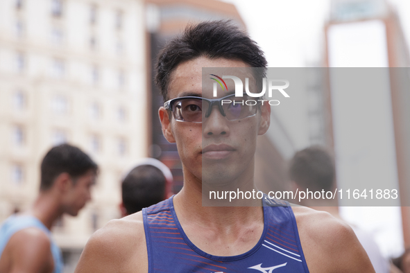 Toshikazu Yamanishi wins the international 10km race walk in Madrid, Spain, on October 6. 