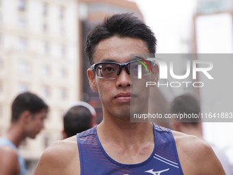 Toshikazu Yamanishi wins the international 10km race walk in Madrid, Spain, on October 6. (