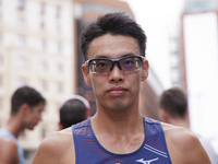 Toshikazu Yamanishi wins the international 10km race walk in Madrid, Spain, on October 6. (