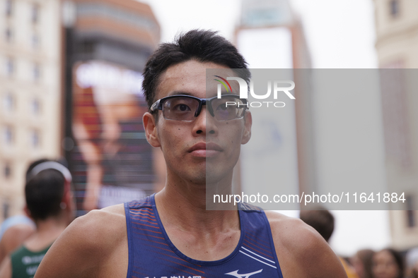 Toshikazu Yamanishi wins the international 10km race walk in Madrid, Spain, on October 6. 