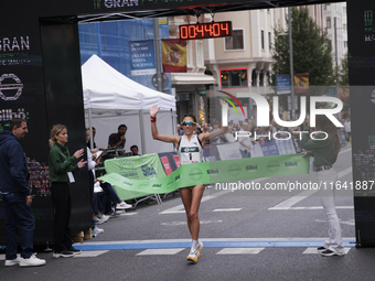 In Madrid, Spain, on October 6, Antonella Palmisano wins the international 10km race walk. (