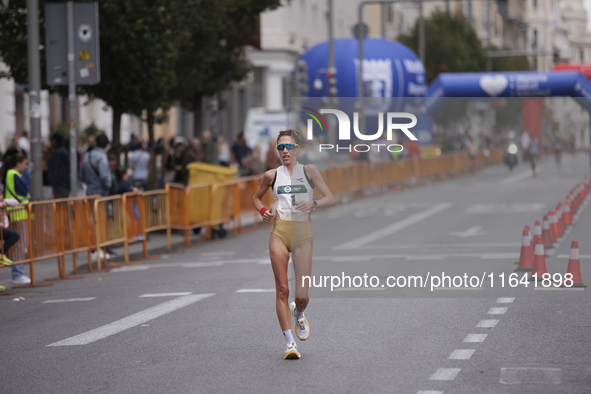 Antonella Palmisano participates in the international 10km race walk in Madrid, Spain, on October 6. 