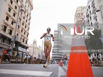 Antonella Palmesano participates in the international 10km race walk in Madrid, Spain, on October 6. (