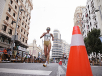 Antonella Palmesano participates in the international 10km race walk in Madrid, Spain, on October 6. (