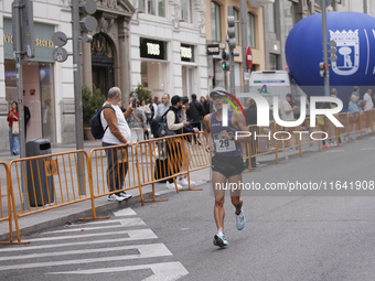 Toshikazu Yamanishi participates in the international 10km race walk in Madrid, Spain, on October 6. (