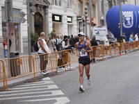 Toshikazu Yamanishi participates in the international 10km race walk in Madrid, Spain, on October 6. (