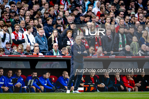 FC Twente trainer Joseph Oosting is present during the match between Feyenoord and Twente at the Feyenoord stadium De Kuip for the Dutch Ere...