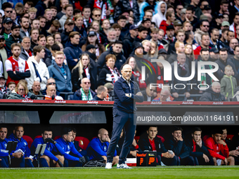 FC Twente trainer Joseph Oosting is present during the match between Feyenoord and Twente at the Feyenoord stadium De Kuip for the Dutch Ere...