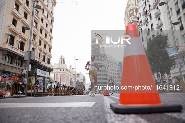 Antonella Palmesano participates in the international 10km race walk in Madrid, Spain, on October 6. 