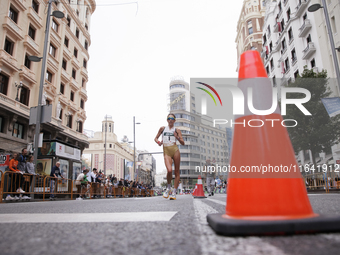 Antonella Palmesano participates in the international 10km race walk in Madrid, Spain, on October 6. (