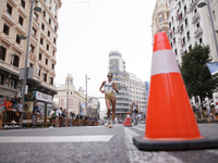 Antonella Palmesano participates in the international 10km race walk in Madrid, Spain, on October 6. (