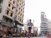 The race walker Chia-Wei Hsu participates in the international 10km march race in Madrid, Spain, on October 6. (