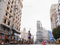 The race walker Chia-Wei Hsu participates in the international 10km march race in Madrid, Spain, on October 6. (