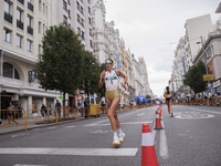 Antonella Palmisano participates in the international 10km race walk in Madrid, Spain, on October 6. (