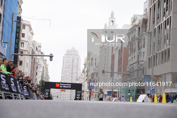 The race walker Jorge Tonda participates in the international 10km march in Madrid, Spain, on October 6. 