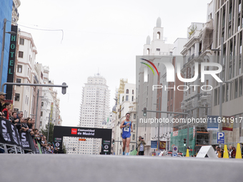 The race walker Jorge Tonda participates in the international 10km march in Madrid, Spain, on October 6. (