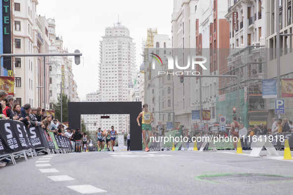 The race walker Marius Ziukas participates in the international 10km march race in Madrid, Spain, on October 6. 