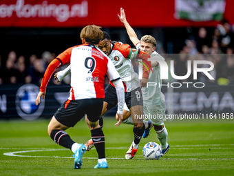 Feyenoord Rotterdam midfielder Quinten Timber and FC Twente midfielder Sem Steijn play during the match between Feyenoord and Twente at the...