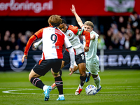 Feyenoord Rotterdam midfielder Quinten Timber and FC Twente midfielder Sem Steijn play during the match between Feyenoord and Twente at the...