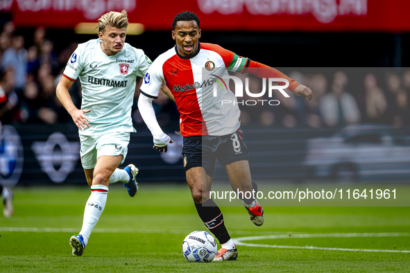 Feyenoord Rotterdam midfielder Quinten Timber and FC Twente midfielder Sem Steijn play during the match between Feyenoord and Twente at the...