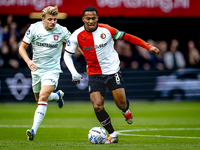 Feyenoord Rotterdam midfielder Quinten Timber and FC Twente midfielder Sem Steijn play during the match between Feyenoord and Twente at the...