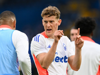 Ryan Yates of Nottingham Forest plays during the Premier League match between Chelsea and Nottingham Forest at Stamford Bridge in London, En...