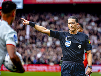 Referee Serdar Gozubuyuk officiates the match between Feyenoord and Twente at the Feyenoord stadium De Kuip for the Dutch Eredivisie season...