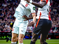 FC Twente forward Daan Rots and Feyenoord Rotterdam forward Ibrahim Osman play during the match between Feyenoord and Twente at the Feyenoor...