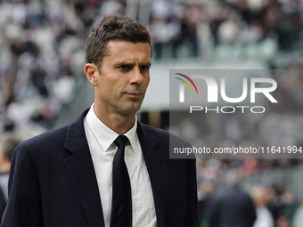 Thiago Motta participates in the Serie A 2024-2025 match between Juventus and Como in Turin, Italy, on August 19, 2024. (