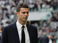 Thiago Motta participates in the Serie A 2024-2025 match between Juventus and Como in Turin, Italy, on August 19, 2024. (