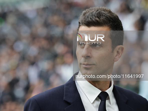 Thiago Motta participates in the Serie A 2024-2025 match between Juventus and Como in Turin, Italy, on August 19, 2024. 