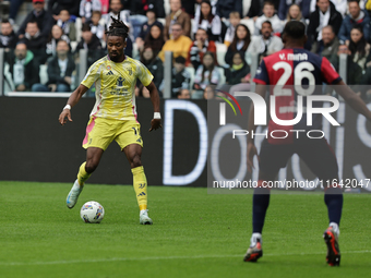 Khephren Thuram participates in the Serie A 2024-2025 match between Juventus and Como in Turin, Italy, on August 19, 2024. (