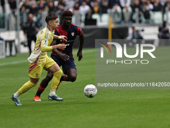 Francisco Conceicao participates in the Serie A 2024-2025 match between Juventus and Como in Turin, Italy, on August 19, 2024. (