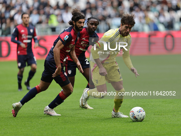 Dusan Vlahovic during the Serie A 2024-2025 match between Juventus and Como in Turin, Italy, on August 19, 2024 