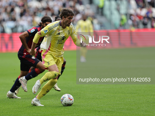 Dusan Vlahovic during the Serie A 2024-2025 match between Juventus and Como in Turin, Italy, on August 19, 2024 