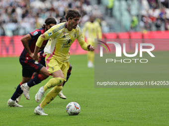 Dusan Vlahovic during the Serie A 2024-2025 match between Juventus and Como in Turin, Italy, on August 19, 2024 (