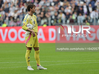 Dusan Vlahovic during the Serie A 2024-2025 match between Juventus and Como in Turin, Italy, on August 19, 2024 (