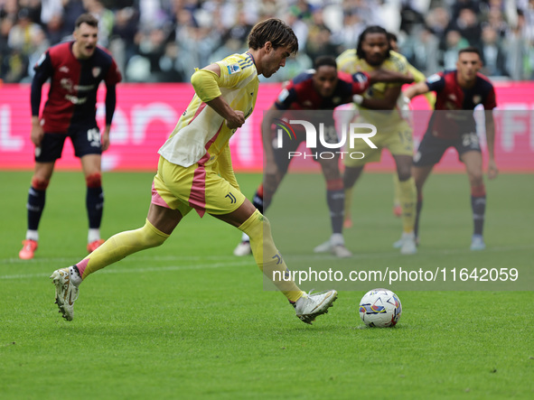 Dusan Vlahovic during the Serie A 2024-2025 match between Juventus and Como in Turin, Italy, on August 19, 2024 