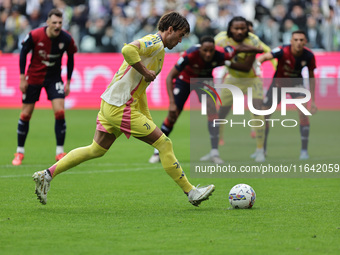 Dusan Vlahovic during the Serie A 2024-2025 match between Juventus and Como in Turin, Italy, on August 19, 2024 (