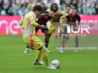 Dusan Vlahovic during the Serie A 2024-2025 match between Juventus and Como in Turin, Italy, on August 19, 2024 (