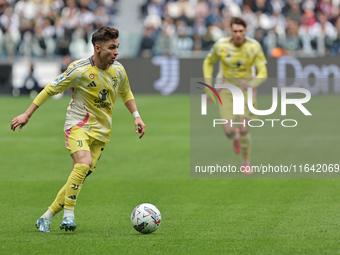 Francisco Conceicao participates in the Serie A 2024-2025 match between Juventus and Como in Turin, Italy, on August 19, 2024. (