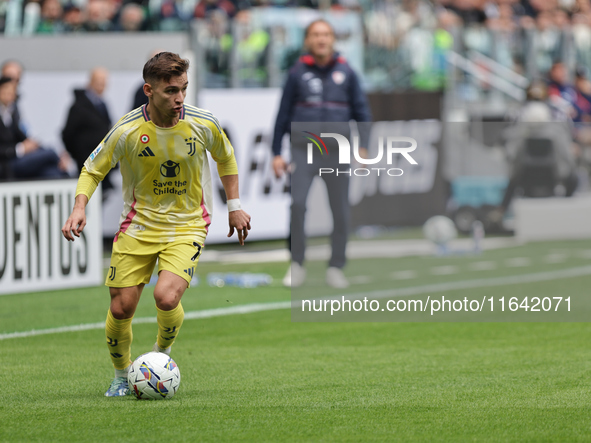 Francisco Conceicao participates in the Serie A 2024-2025 match between Juventus and Como in Turin, Italy, on August 19, 2024. 