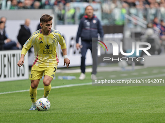 Francisco Conceicao participates in the Serie A 2024-2025 match between Juventus and Como in Turin, Italy, on August 19, 2024. (