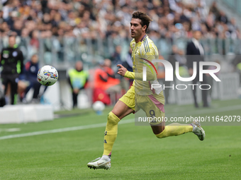 Dusan Vlahovic during the Serie A 2024-2025 match between Juventus and Como in Turin, Italy, on August 19, 2024 (