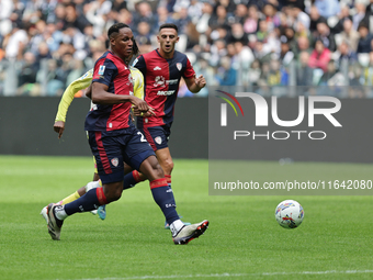 Yerry Mina participates in the Serie A 2024-2025 match between Juventus and Como in Turin, Italy, on August 19, 2024. (