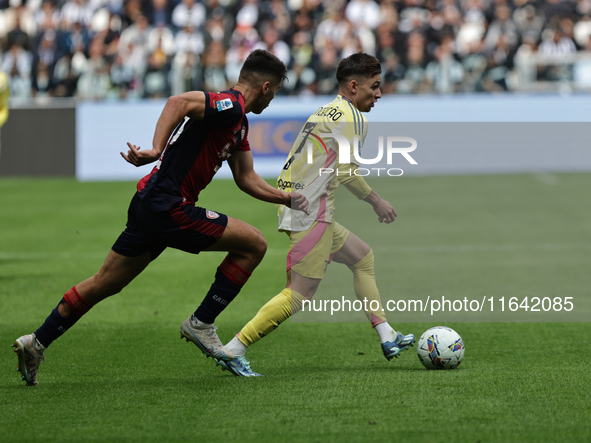 Francisco Conceicao participates in the Serie A 2024-2025 match between Juventus and Como in Turin, Italy, on August 19, 2024. 